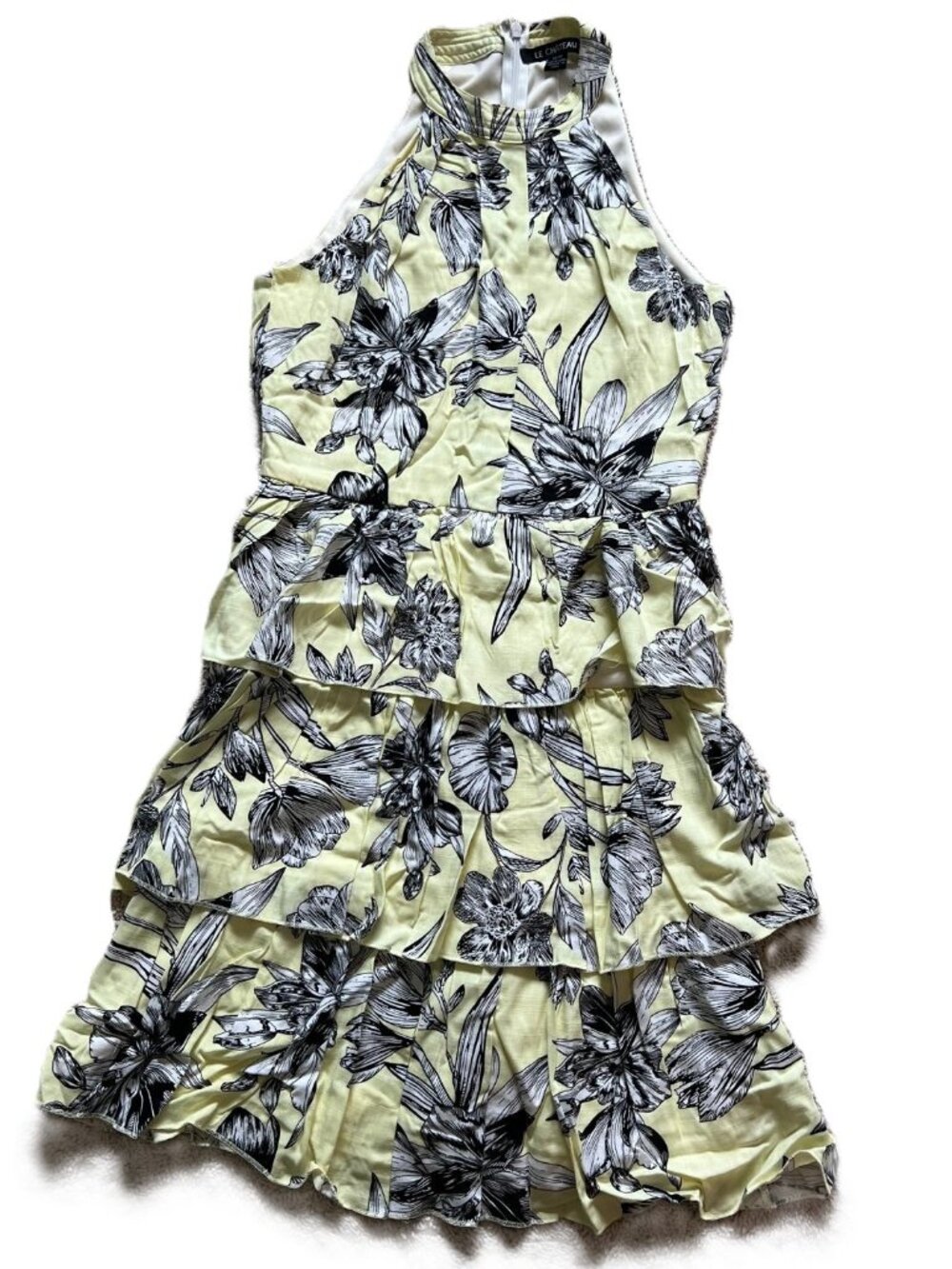 Le Chateau Floral Halter Flirty Dress Size XS